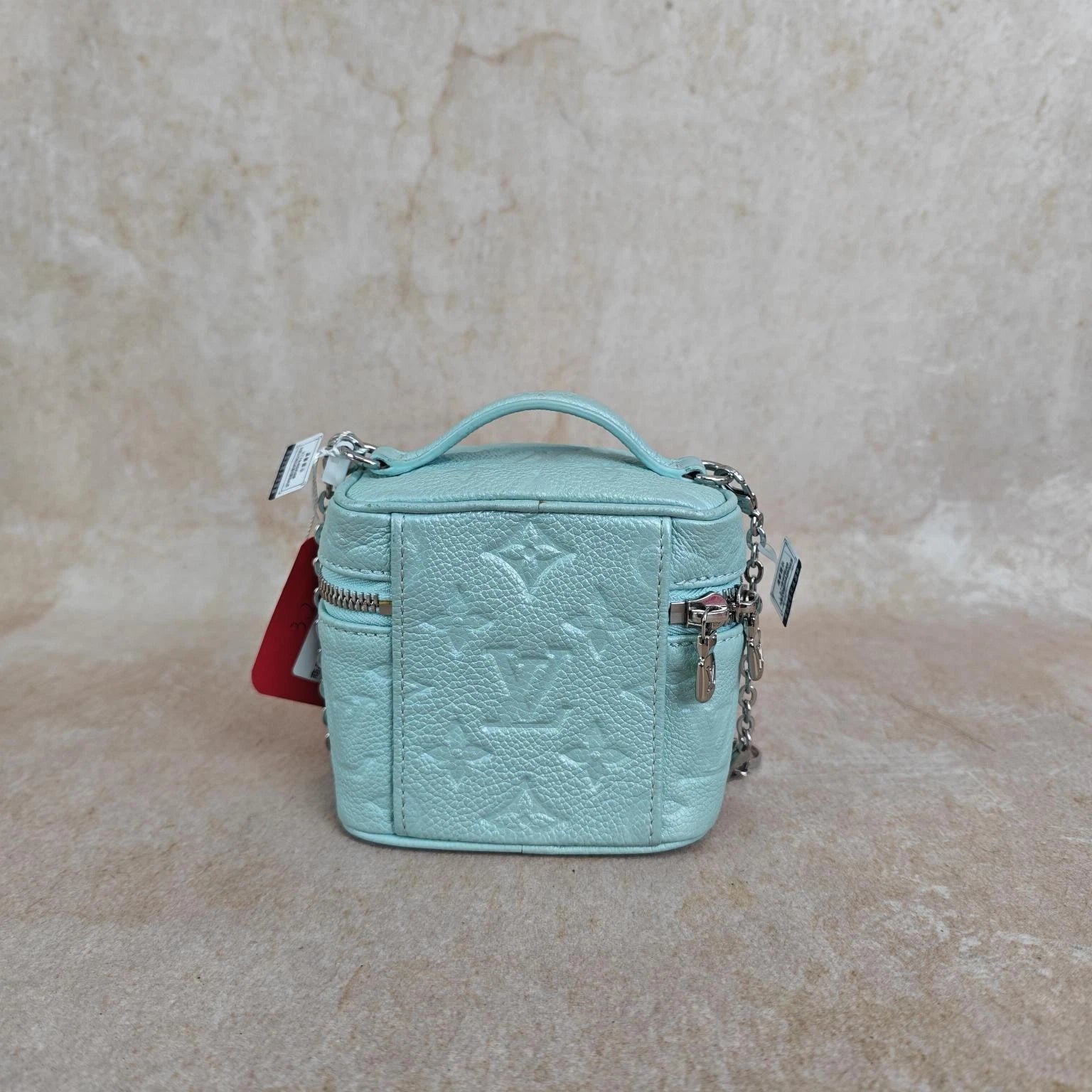 Louis Vuitton Vanity Leather Green Handbag Chain Bag Excellent
