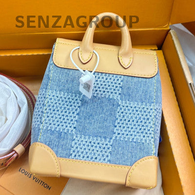 Louis Vuitton Damier Denim 3D Steamer Nano Crossbody Shoulder Bag Women