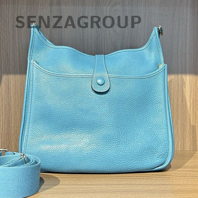 Hermès Evelyne 29 Denim Blue Silver Hardware Shoulder Crossbody Bag