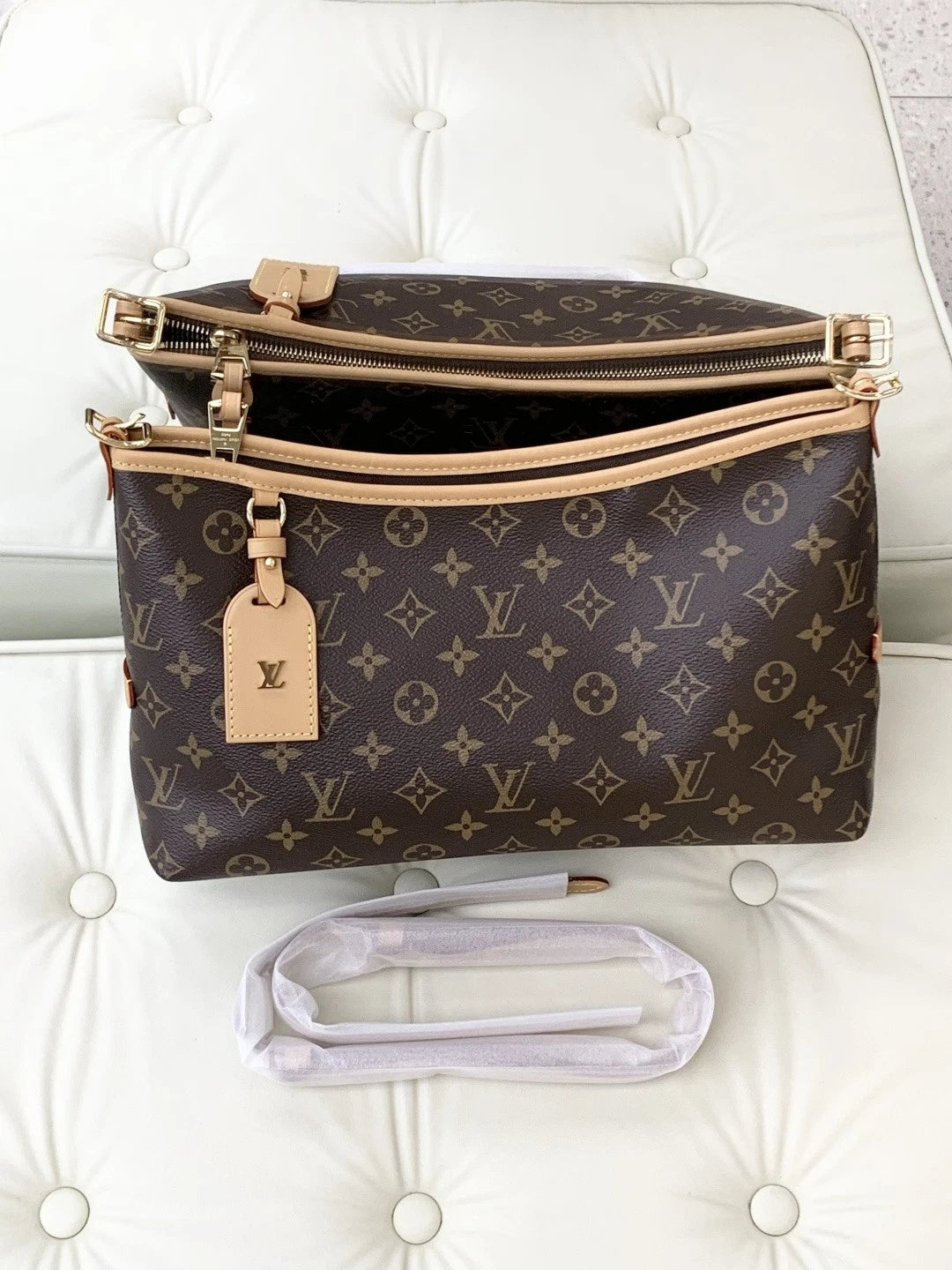 Louis Vuitton Carryall Monogram 2Ways Shoulder Crossbody Bag Brown Women S