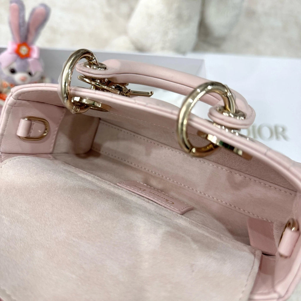 Dior Sakura Pink Ultra Mini Djoy Crossbody Top Handle Bag For Women