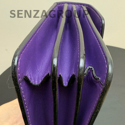 Bvlgari Serpenti Shoulder Bag Purple Silver Chain Classic Women's