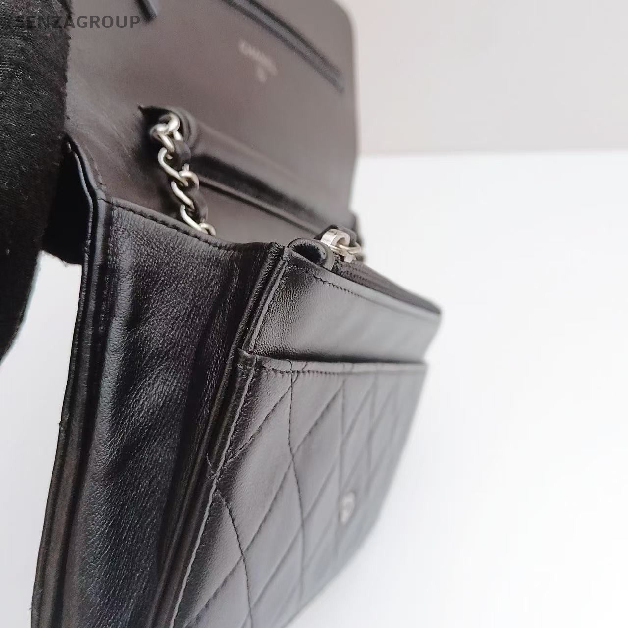 CHANEL Lambskin CC Woc Chain Black Silver Shoulder bag Crossbody Women