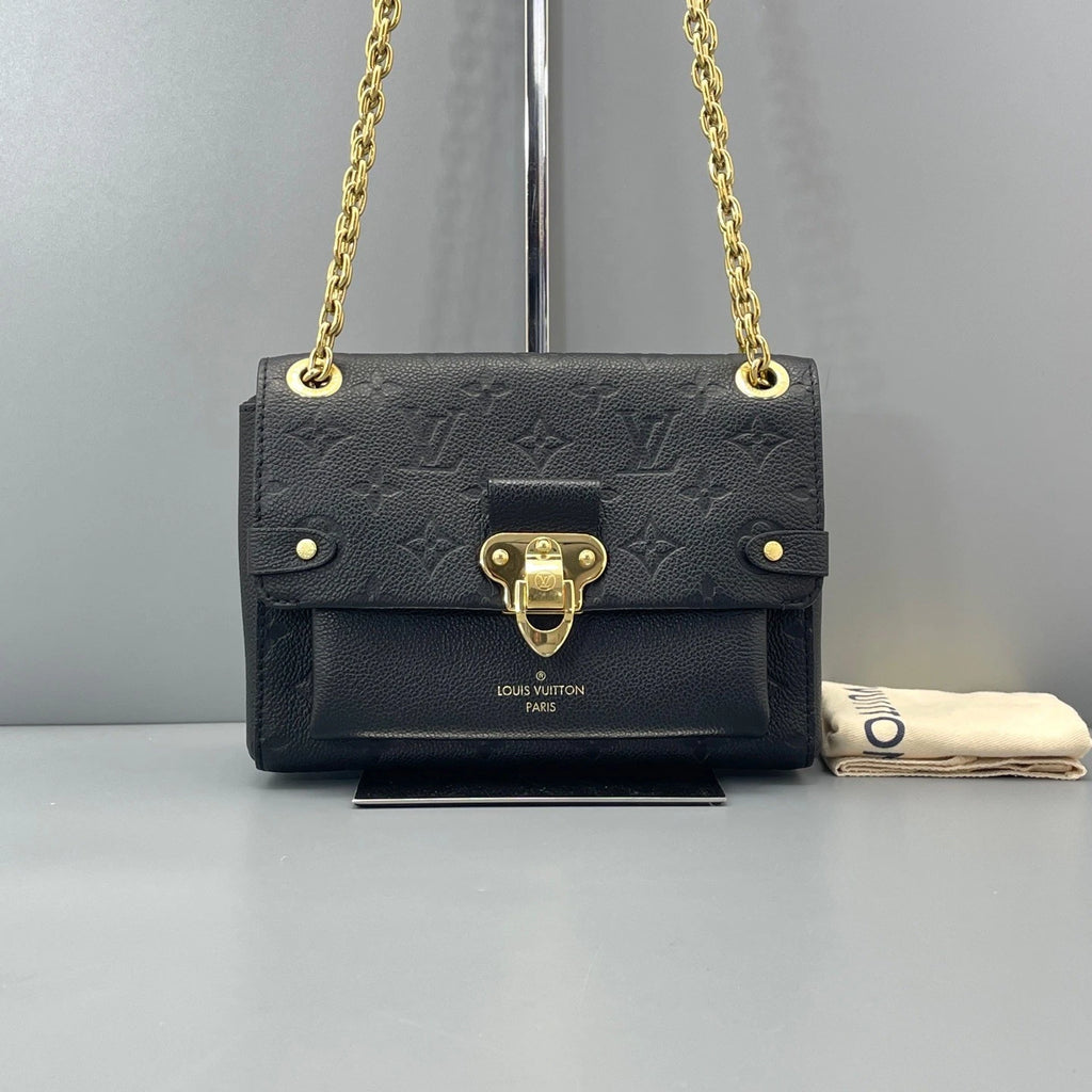 Louis Vuitton Vavin BB Chain Shoulder Bag Black Gold Hardware Women