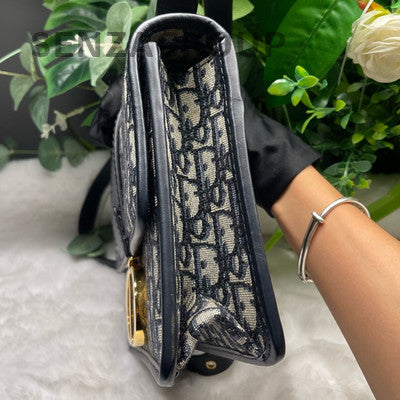 Dior Montaigne 30 Oblique Monogram Black Gold Shoulder Crossbody Bag