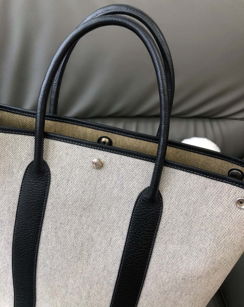 Hermes Garden file37 tote Handbag Vertical version Panda Color