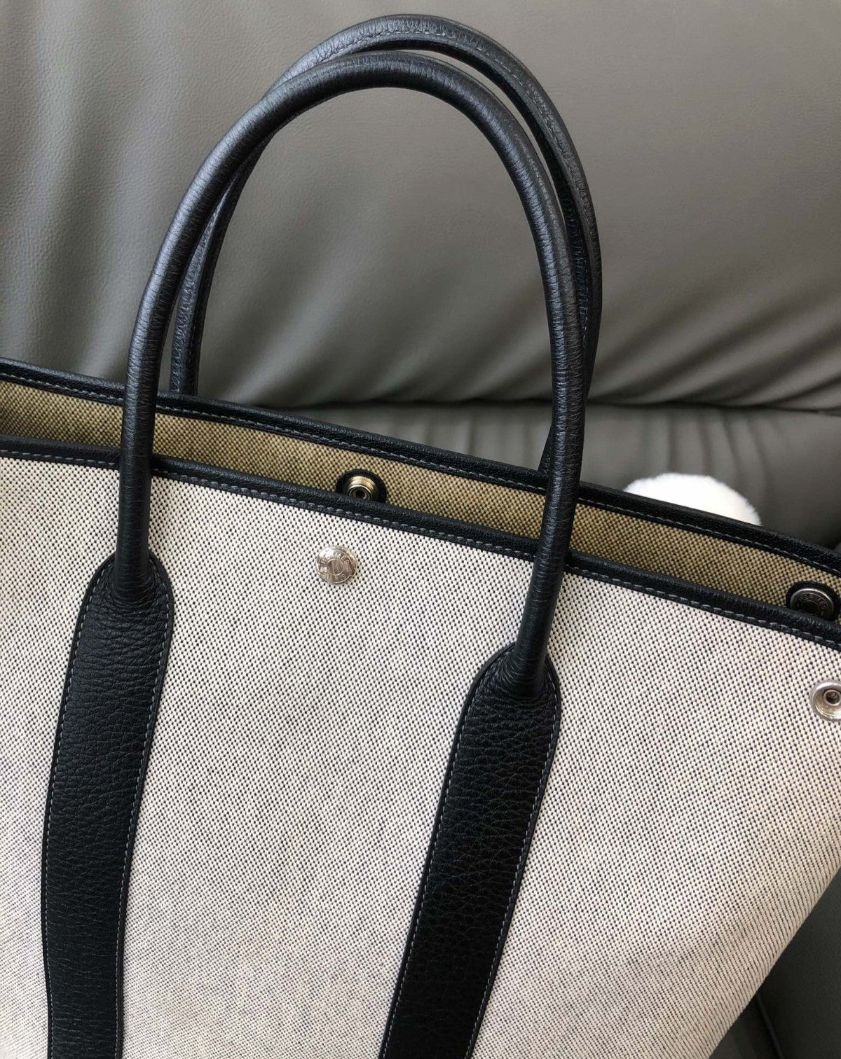 Hermes Garden file37 tote Handbag Vertical version Panda Color