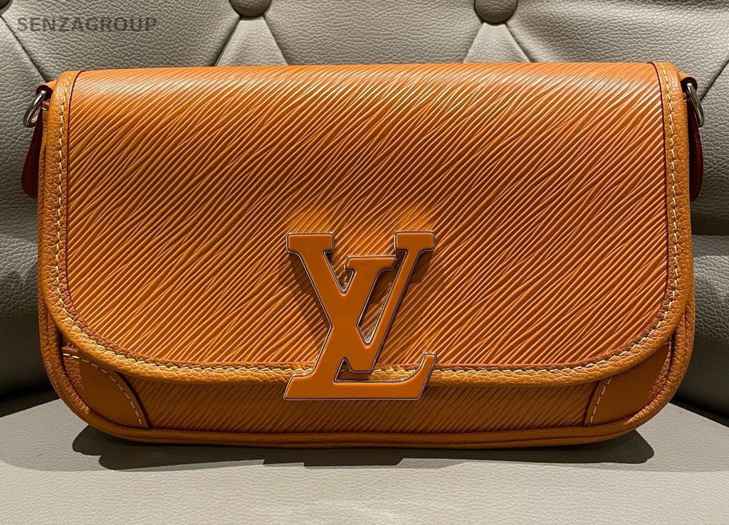 Louis Vuitton Buci Epi Leather Shoulder Bag Crossbody Brown Silver Women Classic