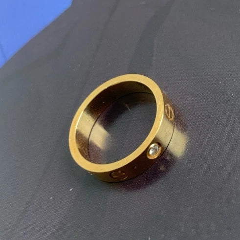 Excellent Cartier Love Small Band Ring 4mm 18k Yellow Gold 1Diamond EU50/US5.25