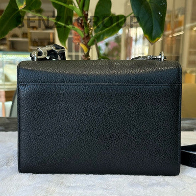 YSL Saint Laurent Sunset Black Silver Hardware Classic Women's Shoulder Bag