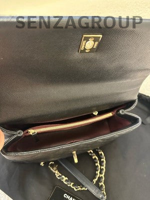 Chanel Coco Handle Medium Black Calfskin Classic Handbag Shoulder Bag Women