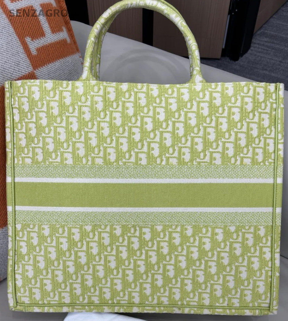 Christian Dior Book Tote GM Tote Bag Green Used Women Classic Designer