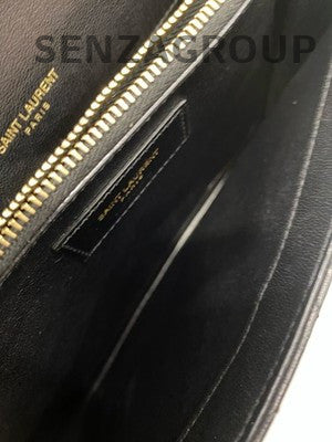 YSL Gaby Lambskin Envelope Shoulder Bag Black Gold Small Classic