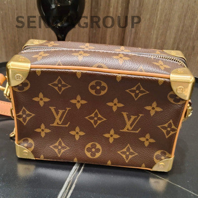 Louis Vuitton Trunk Monogram Brown Gold Chain Crossbody Bag Women