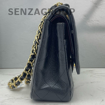 Chanel Black Gold Quilted Calfskin CF Medium Chain Shoulder Bag