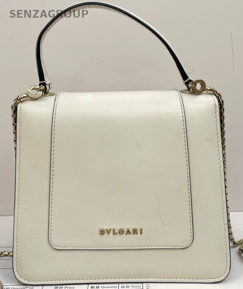 Bvlgari SERPENTI FOREVER Top Handle Shoulder Crossbody Bag White Women