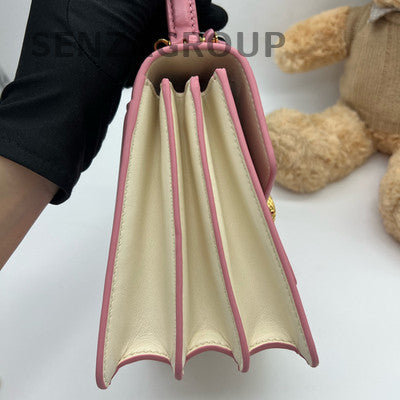 Bvlgari Serpenti Forever Accordion Bag Pink Gold Top Handle Crossbody