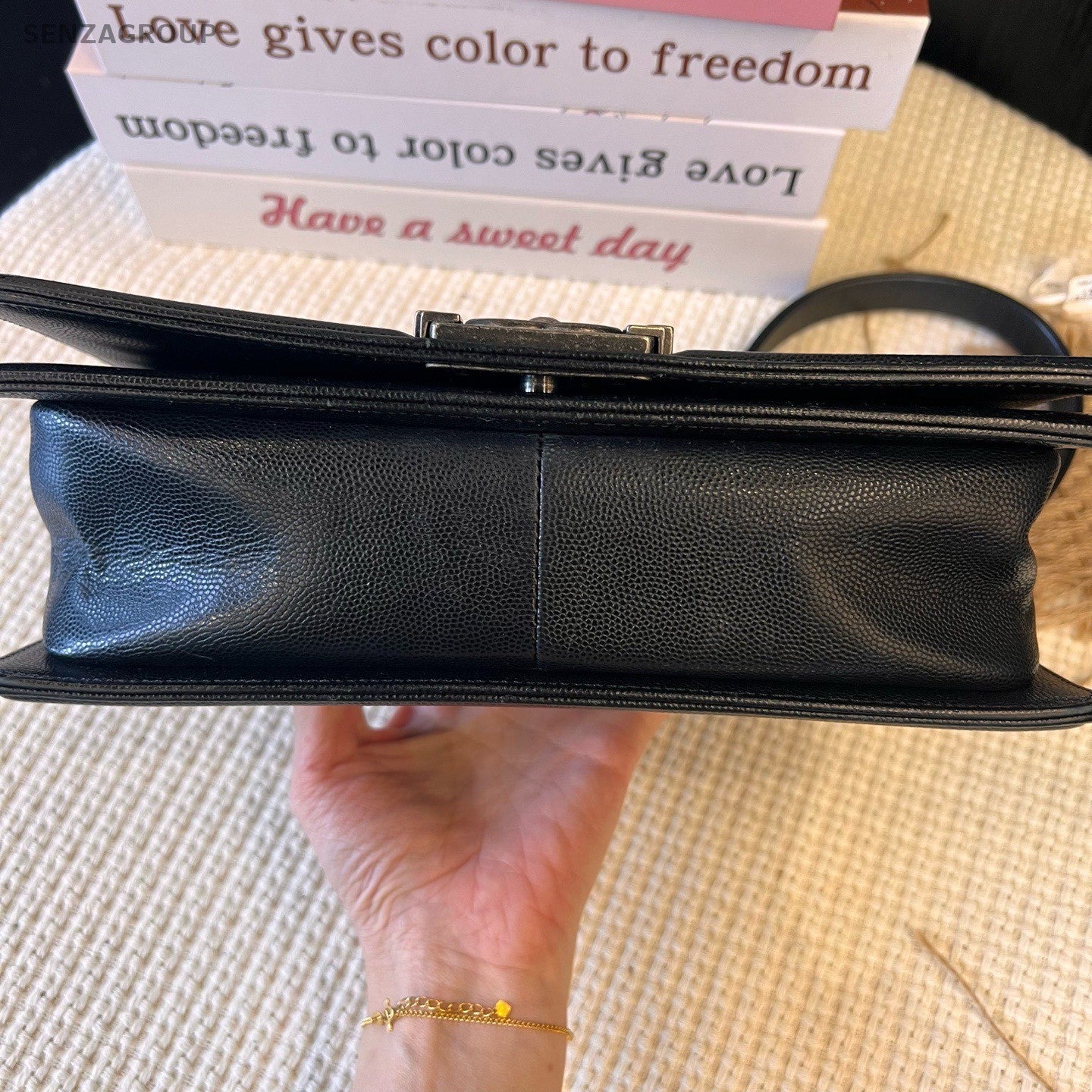 Chanel Leboy Chain Shoulder Bag Crossbody Diamond Black Silver Women Classic
