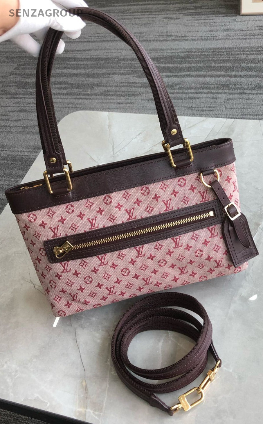 Louis Vuitton Denim Monogram Top Handle 2way Handbag Shoulder bag Pink Women