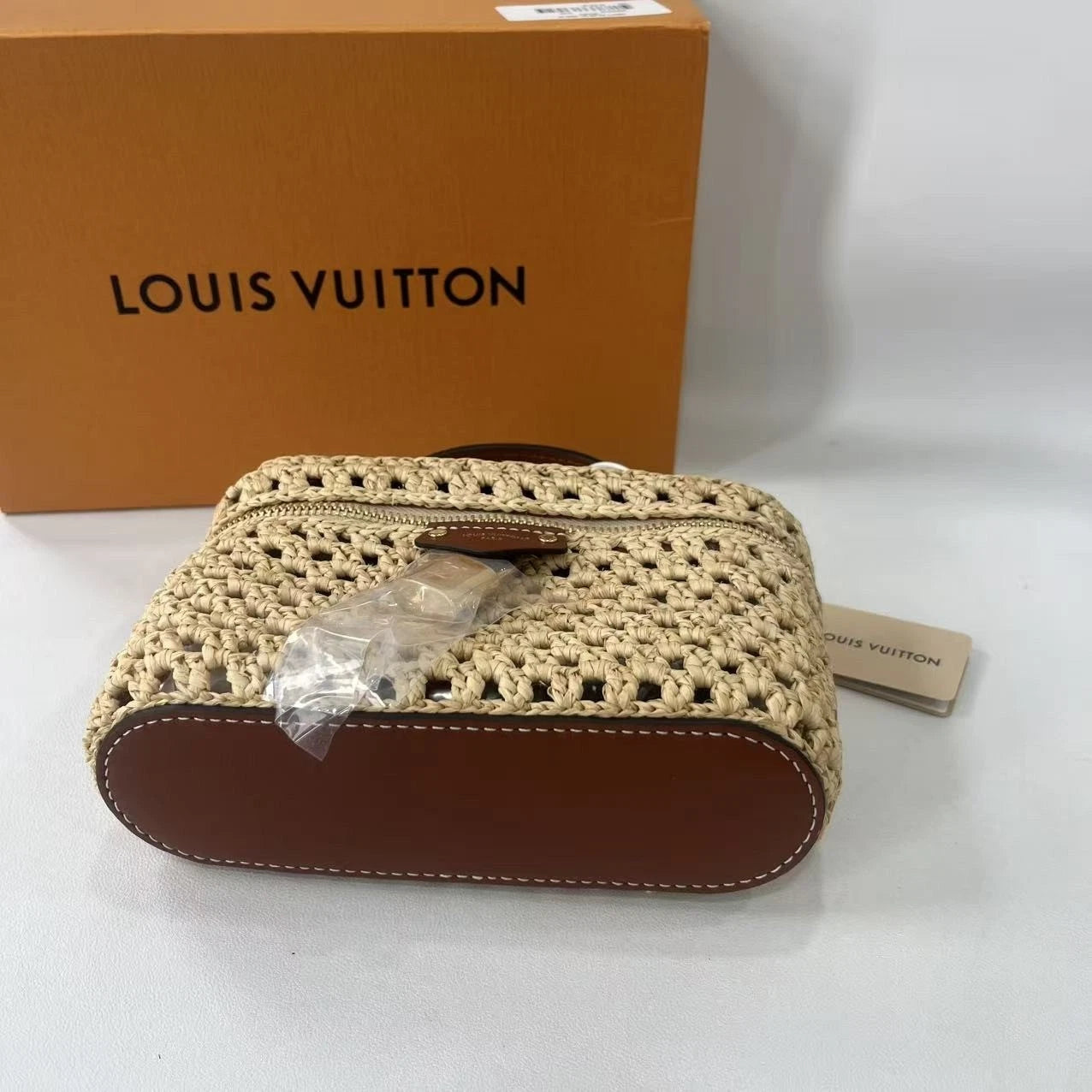 Louis Vuitton Woven Raffia Vanity Box Bag For Women