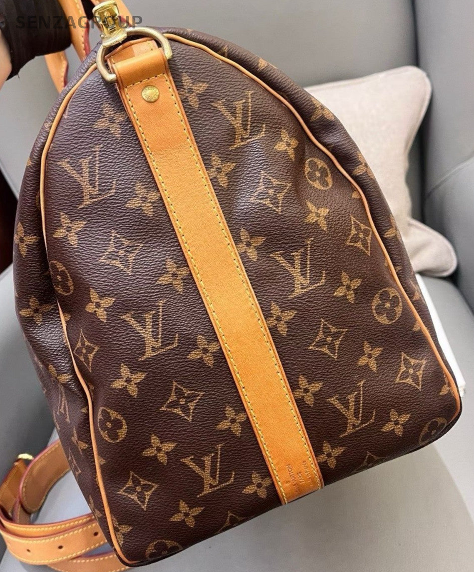 Louis Vuitton Keepall45 Monogram Top Handle Bag Crossbody Brown Unisex Adults