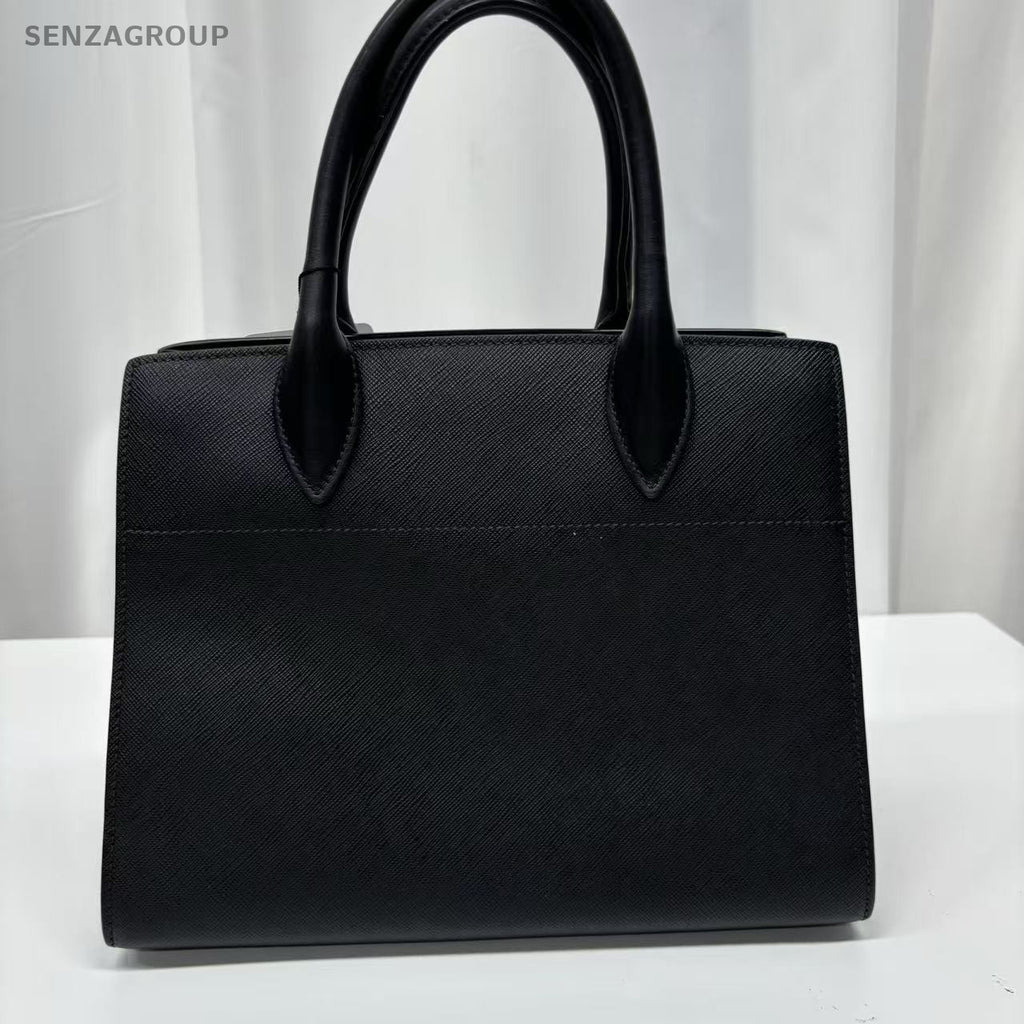 PRADA SAFFIANO Black gold Shoulder handbag