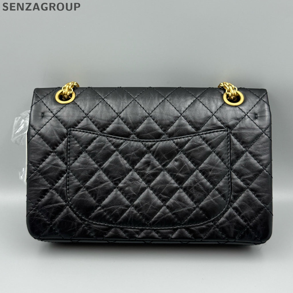Chanel 2.55 Small Black Caviar Gold Chain Shoulder Bag Classic