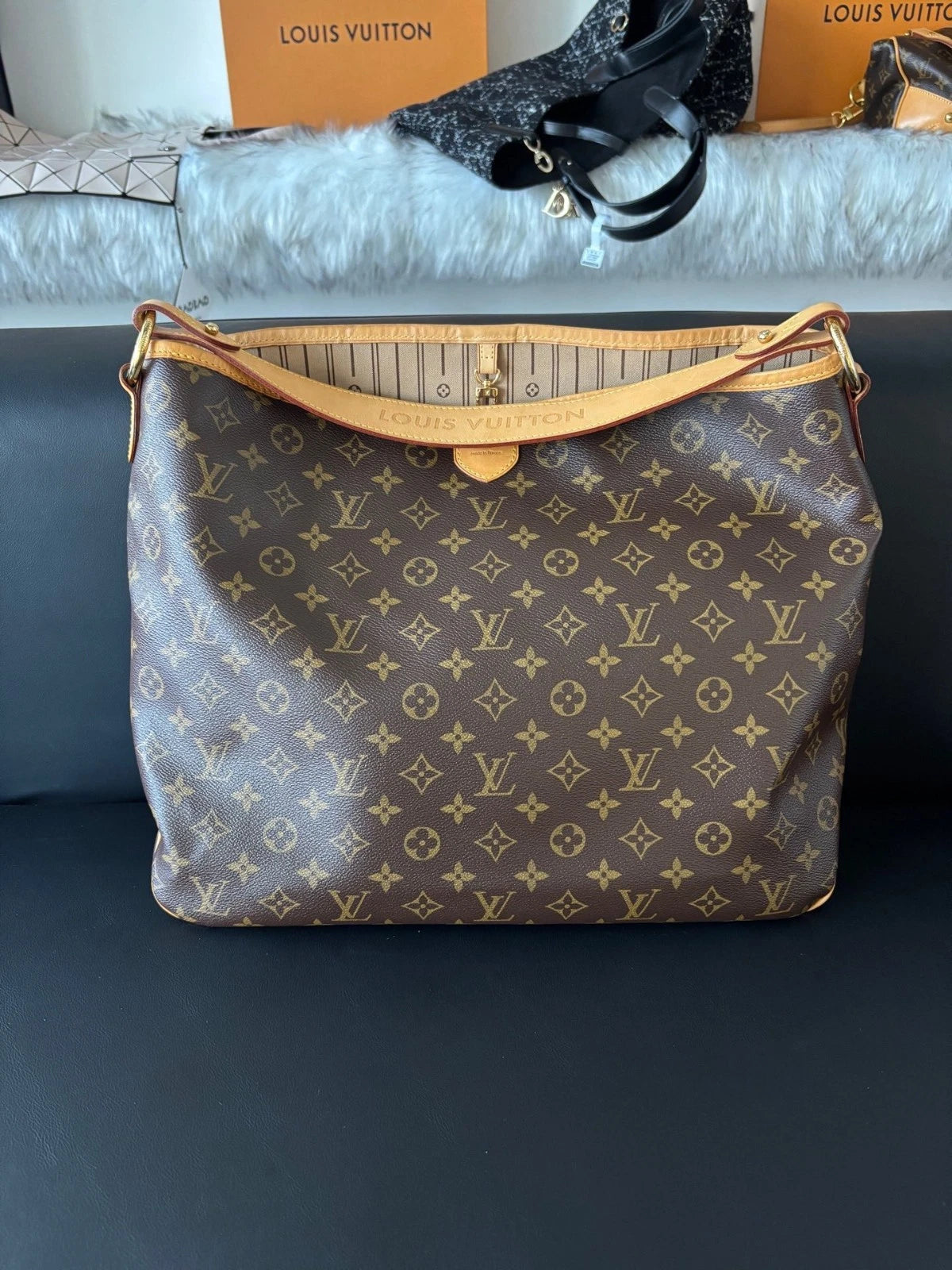 Louis Vuitton Delightful Monogram Tote Shoulder Bag Brown Women Fashion