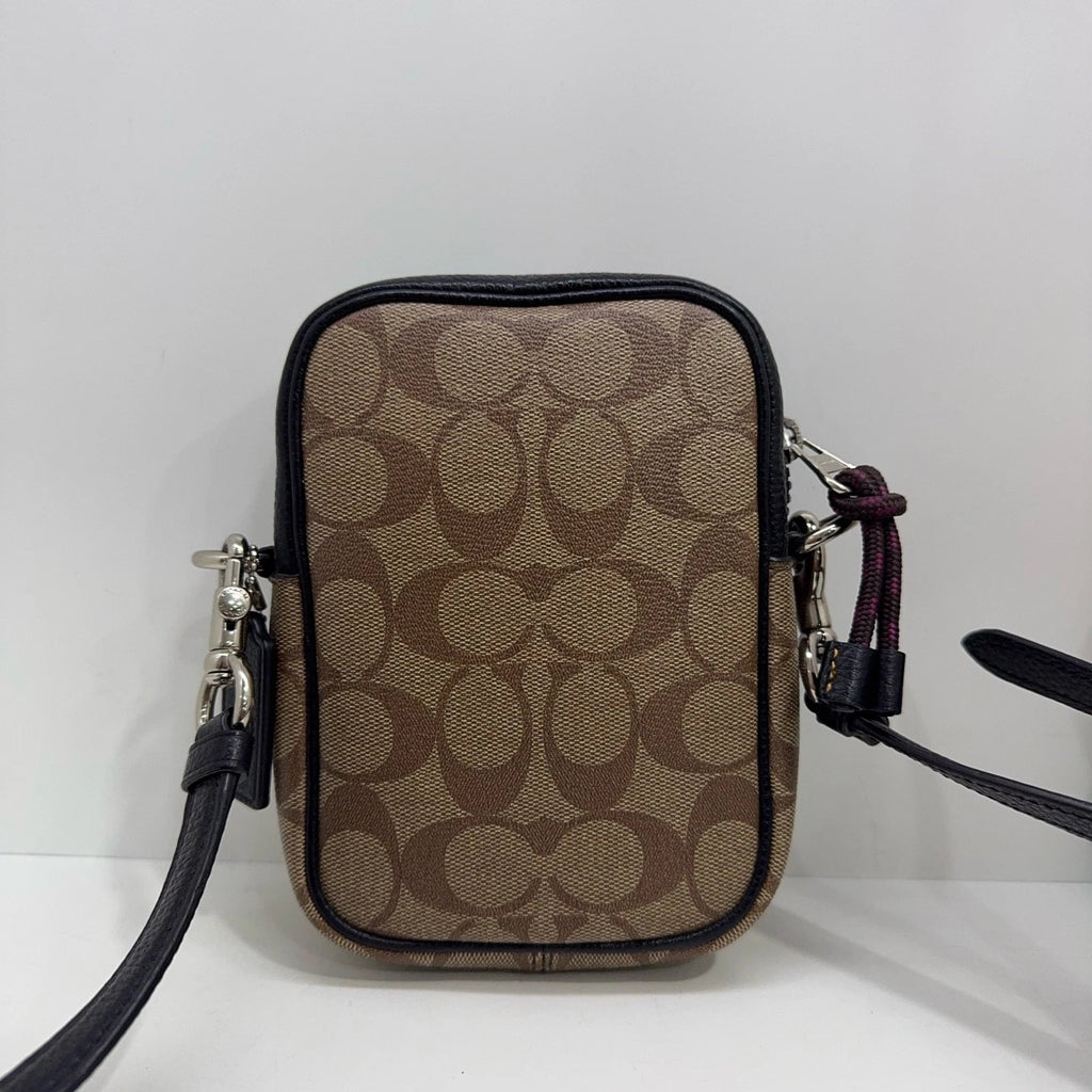 Coach Limited Classic Monogram Reversible Cashmere Crossbody Phone Bag For Women