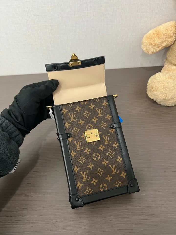 Louis Vuitton Canvas Trunk Vertical Phone Crossbody Bag For Women