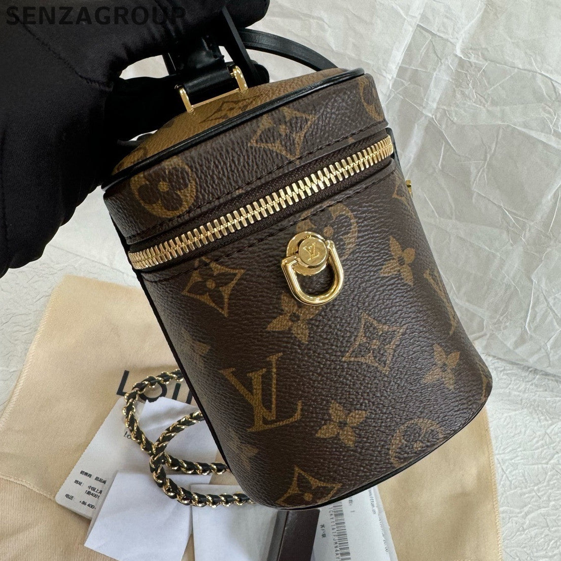 Louis Vuitton Monogram Vanity Chain Crossbody Bag Brown Women's Classic