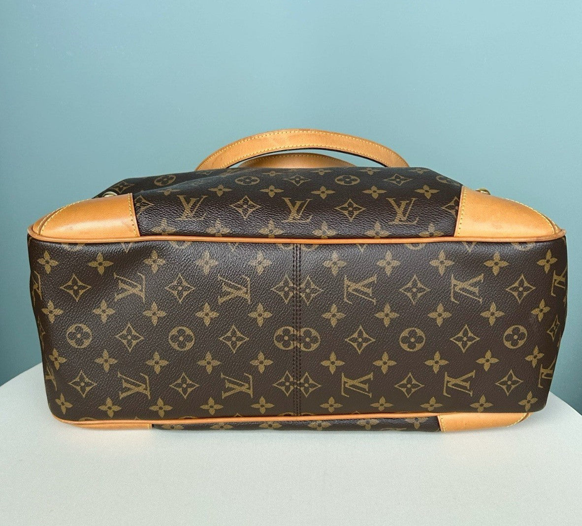 Louis Vuitton Hunting Monogram Tote Top Handle Shoulder Crossbody Brown Women