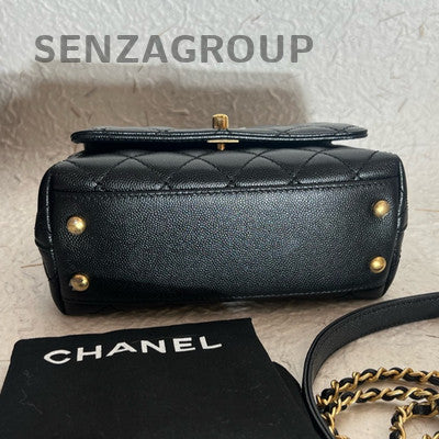 Chanel Coco Handle Mini Black Caviar Leather Top Handle Crossbody Bag