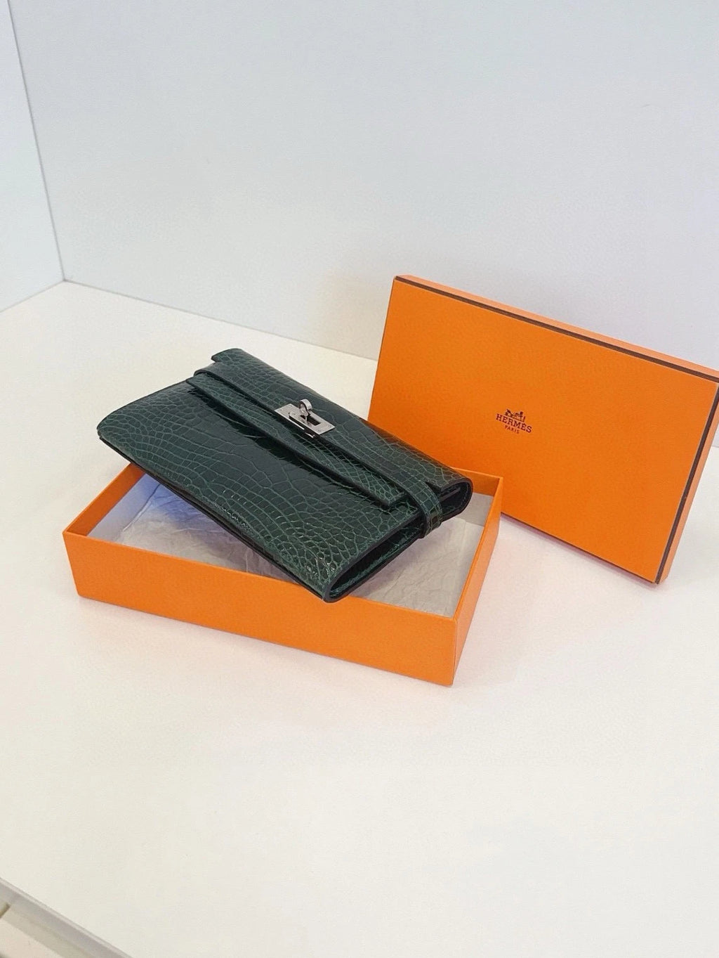 Hermes Kelly Green Long Wallet For Women