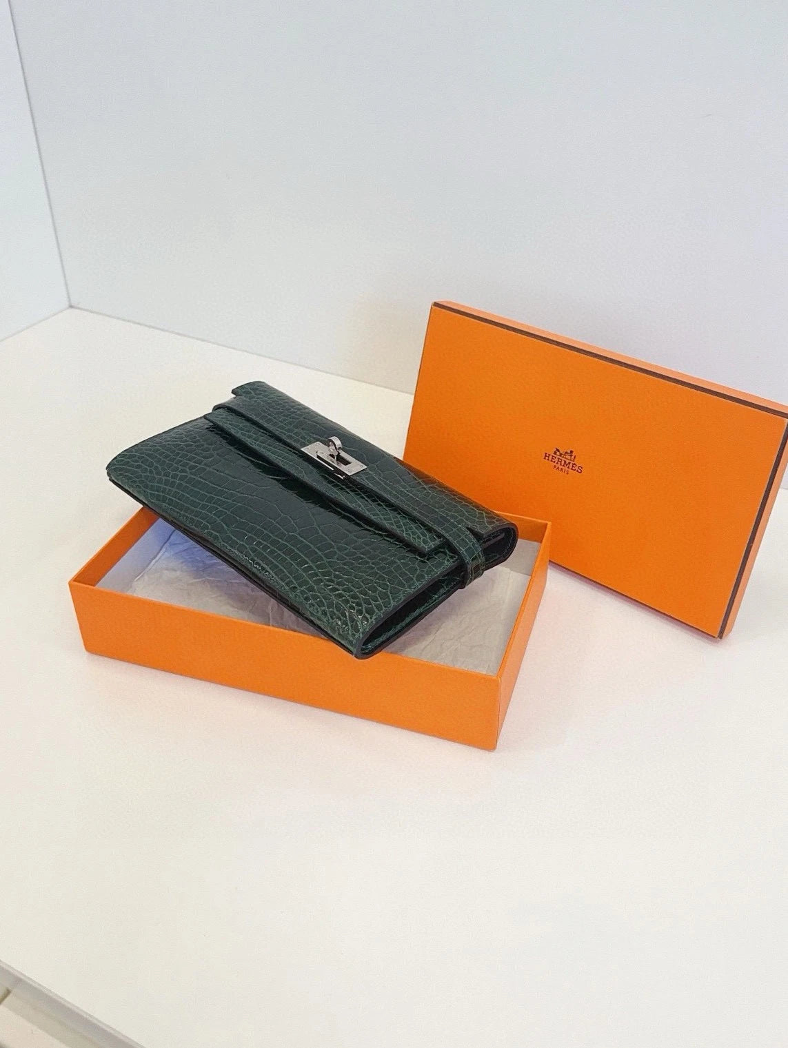 Hermes Kelly Green Long Wallet For Women