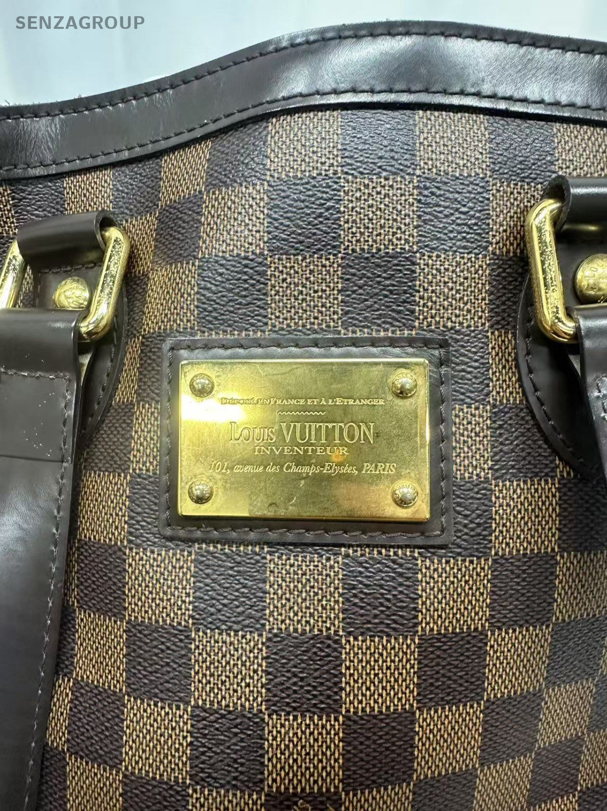 Louis Vuitton Damier Monogram Hampstead Handbag Brown