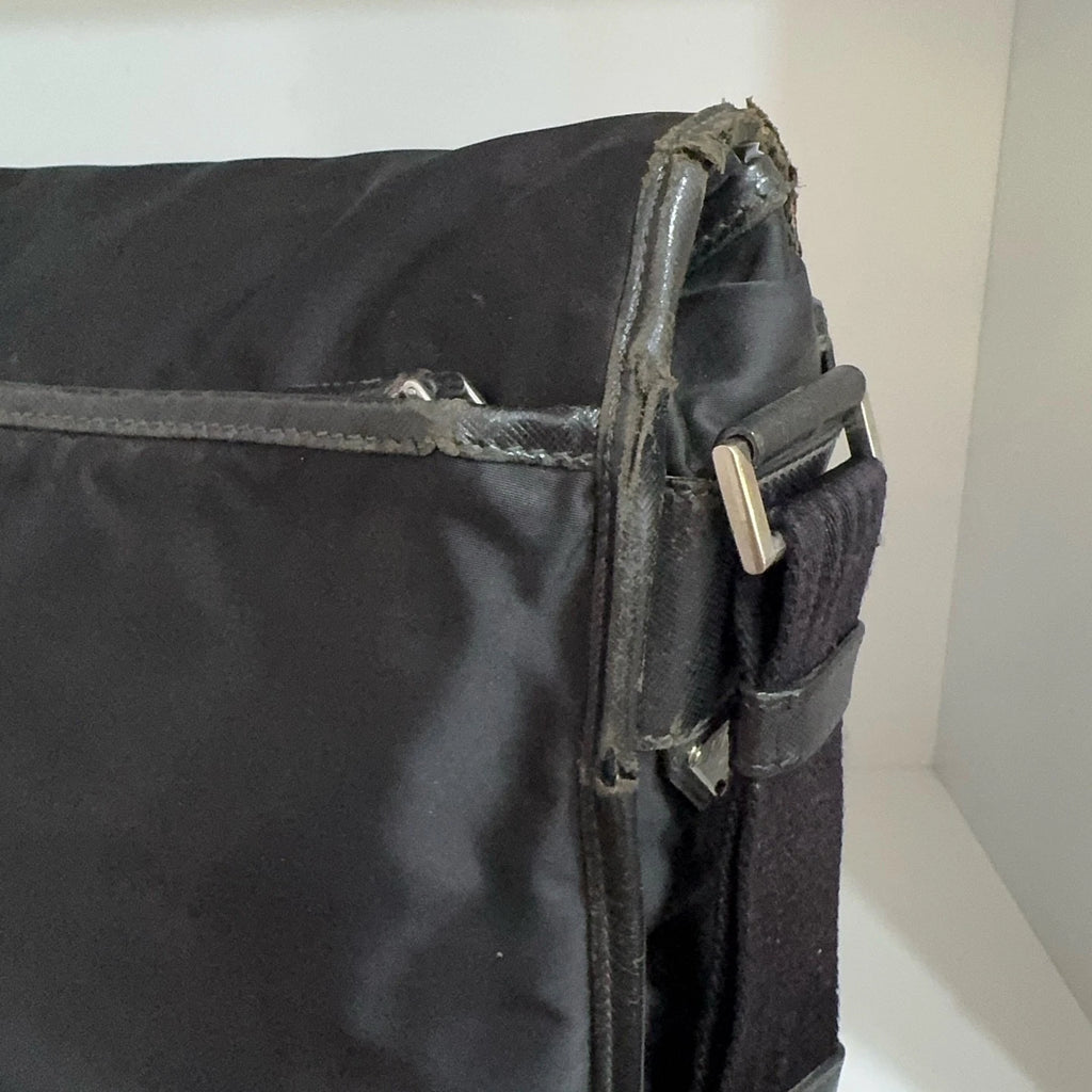 PRADA Nylon Flap Messenger Shoulder Crossbody Bag For Women