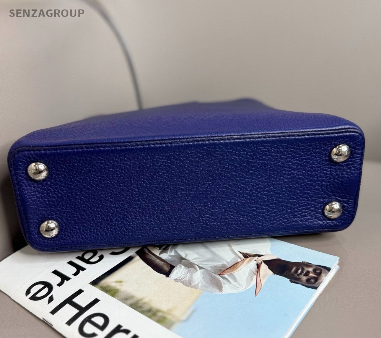 Louis Vuitton Capuciness BB Top Handle Bag Blue Silver Women Classic