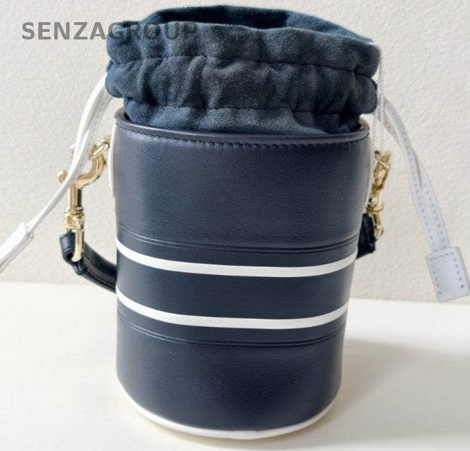 Christian Dior Vibe Mini Bucket Top Handle Bag Crossbody Blue Gold Women Classic