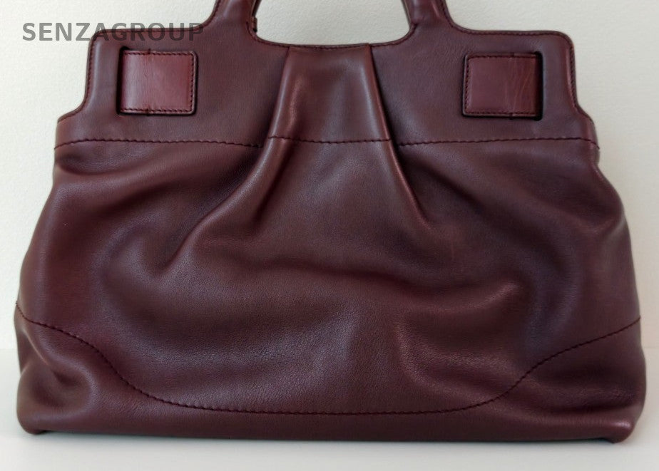 Salvatore Ferragamo Gancini Top Handle Bag Red Gold Used Women Classic Designer