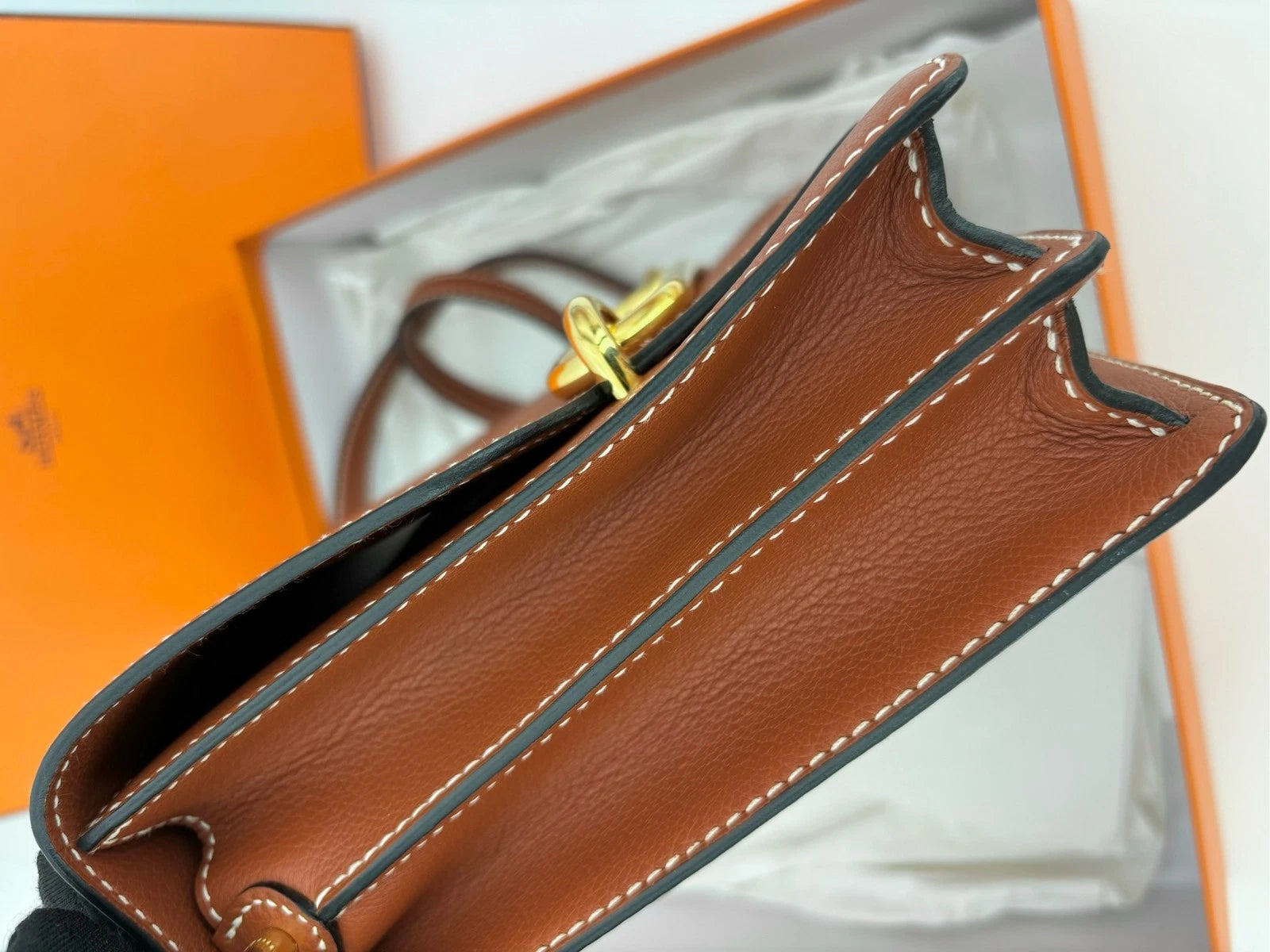 Hermes Roulis Brown Leather Shoulder Bag For Women