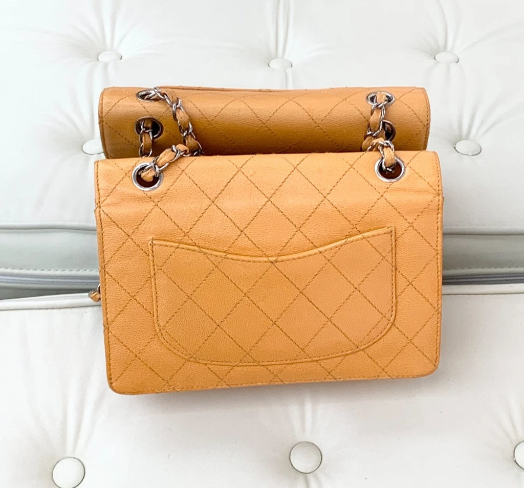 Chanel Classic Flap Calfskin Chian Shoulder Bag Women S