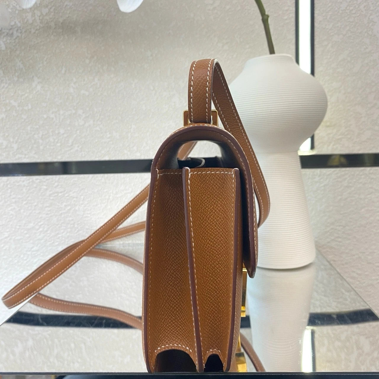 Hermes Constance19 Epsom Brown Gold Crossbody For Women