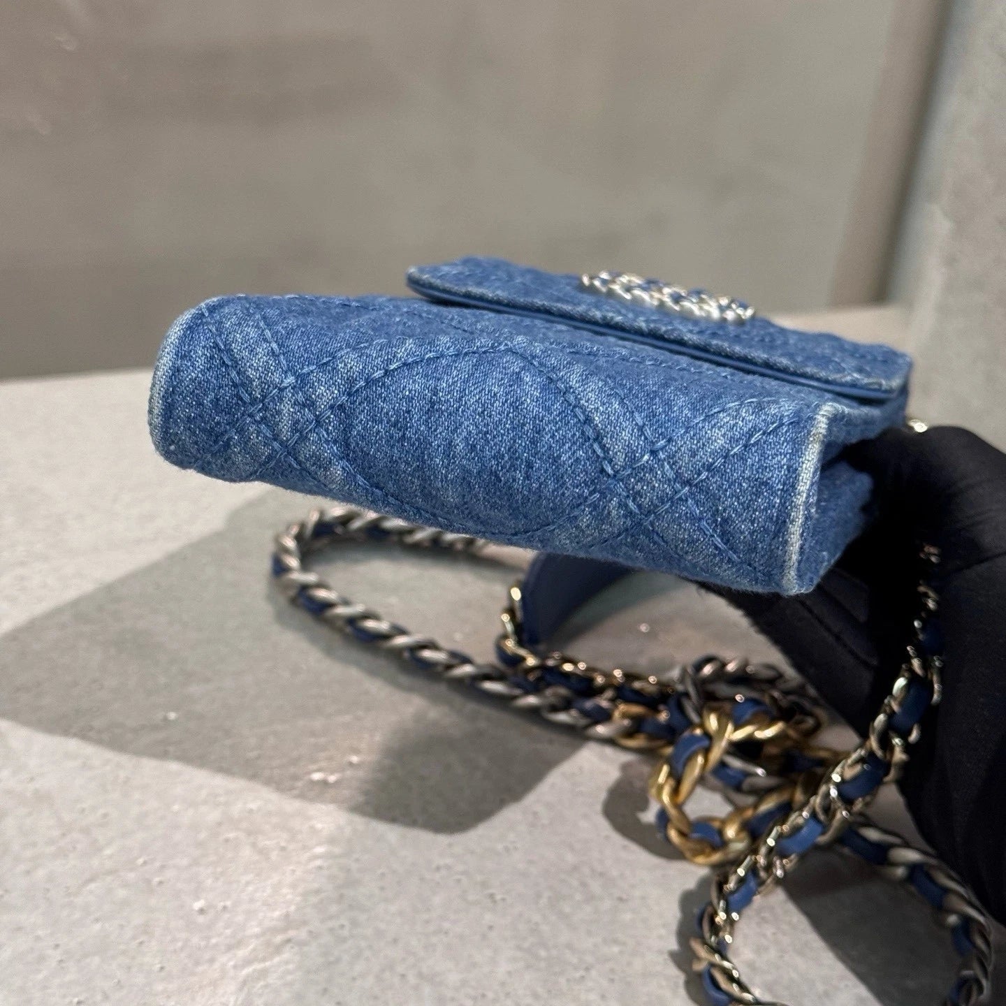 CHANEL Denim Phone Shoulder Crossbody Bag For Women