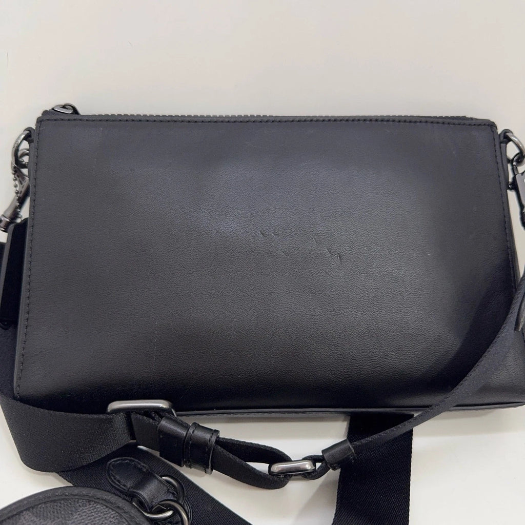 Coach Monogram Canvas Leather Crossbody Shoulder Bag For Women