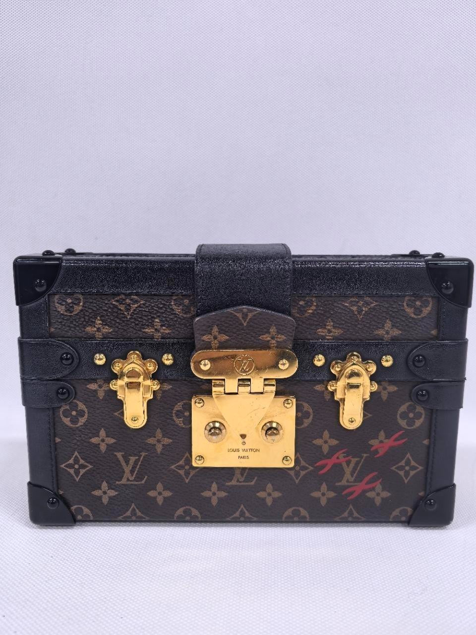 SJ0001 LV Petite Malle trunk Monogram（with Red X Detail20cm）