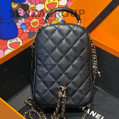 Chanel Black Gold Mini Quilted Chain Backpack - Classic Women's Fashion