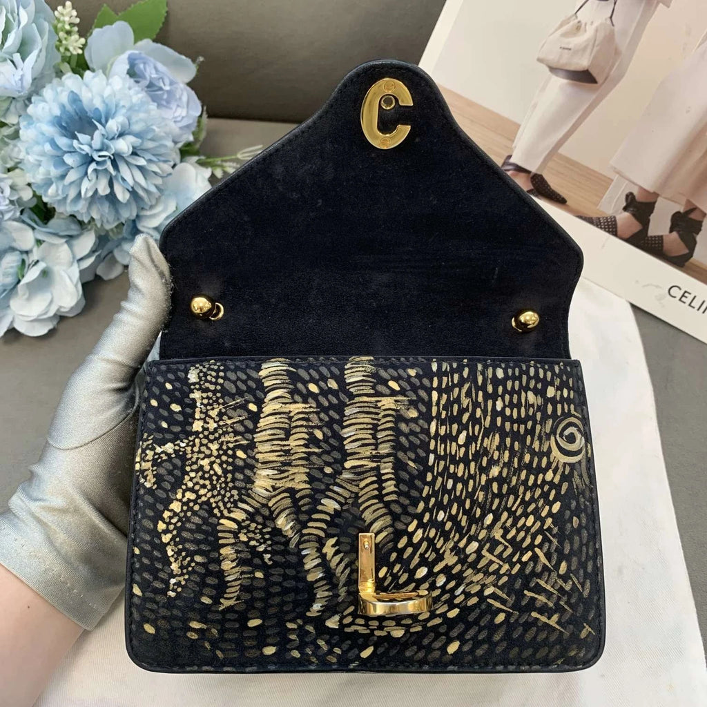 Authentic Dior Vintage EST Leather Shoulder Crossbody Bag For Women