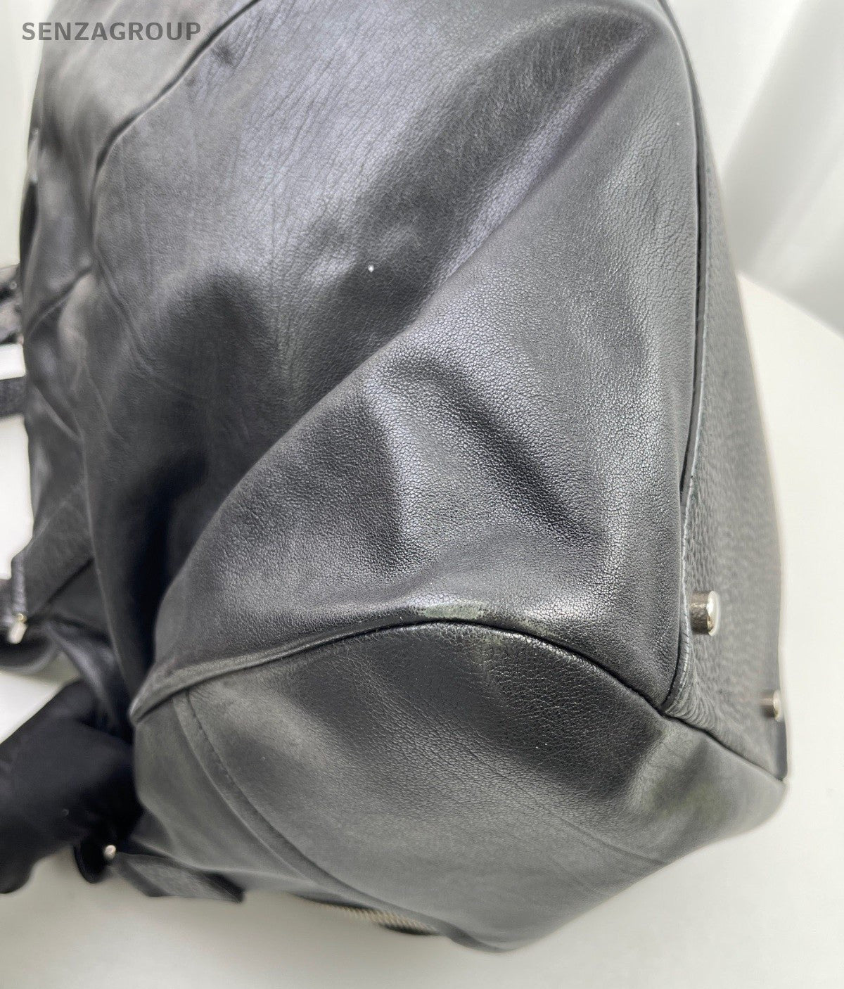 Saint Laurent Duffle 2Way Black Silver Top Handle Bag Shoulder Bag Unisex Adults