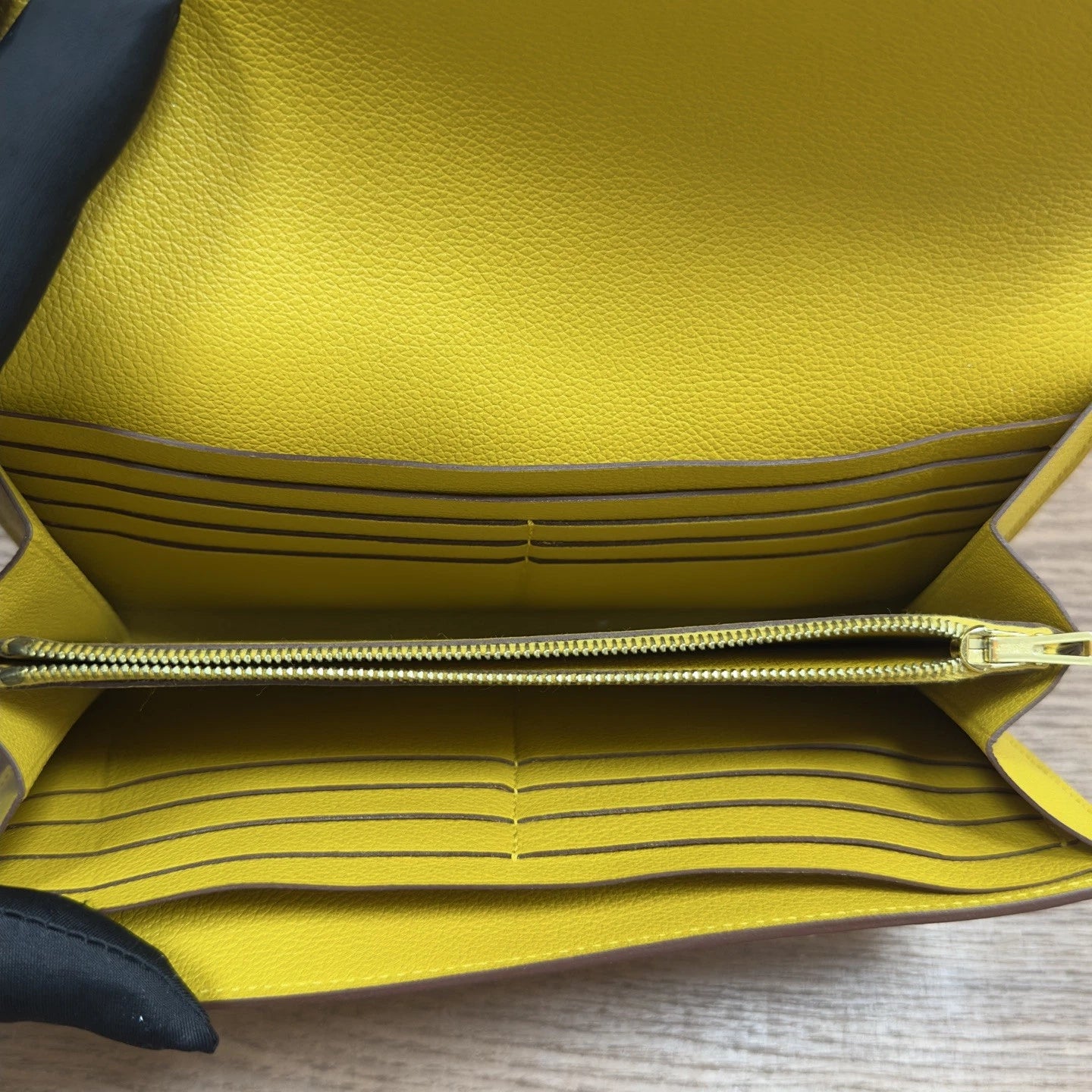 Hermes Constance Togo Leather Long Wallet Yellow Gold Hardware